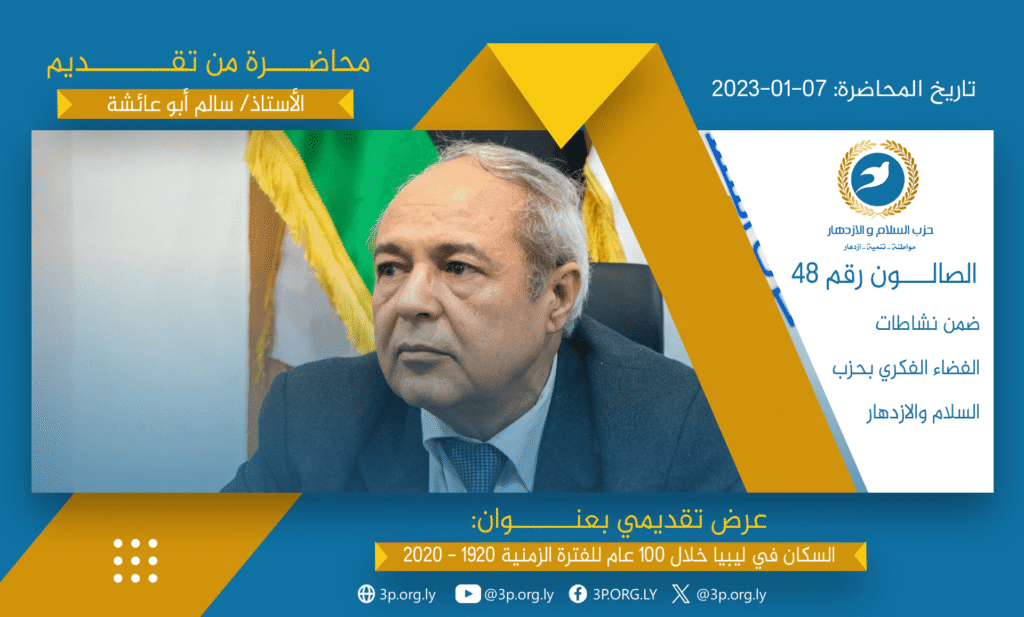 السكان في ليبيا خلال 100 عام للفترة الزمنية 1920 – 2020